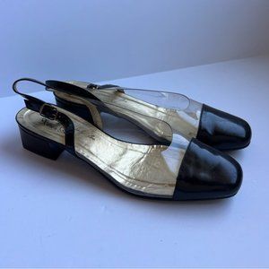 Davos Gomma Black Gold Vintage Kemp's Shoe Salon Size 8.5